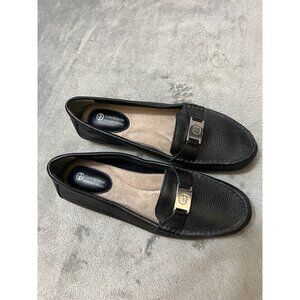 Giani Bernini Womens Sizes 5.5 Dailyn Black Leather Loafers Flats Preppy Office